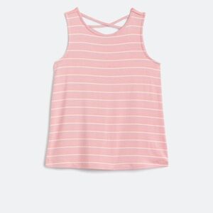 Rumi+Ryder pink and white cross back tank top size medium (8-10).